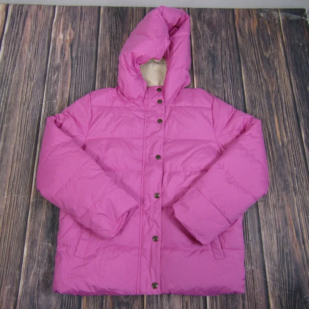J Crew NEW NWT Girls‎ XL Pink Cloud Puffer Jacket Coat Hooded